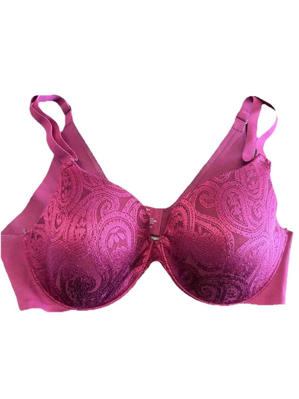 Soma Vanishing Back Full Coverage Bra Underwire Pink Satin 38B Smoothing